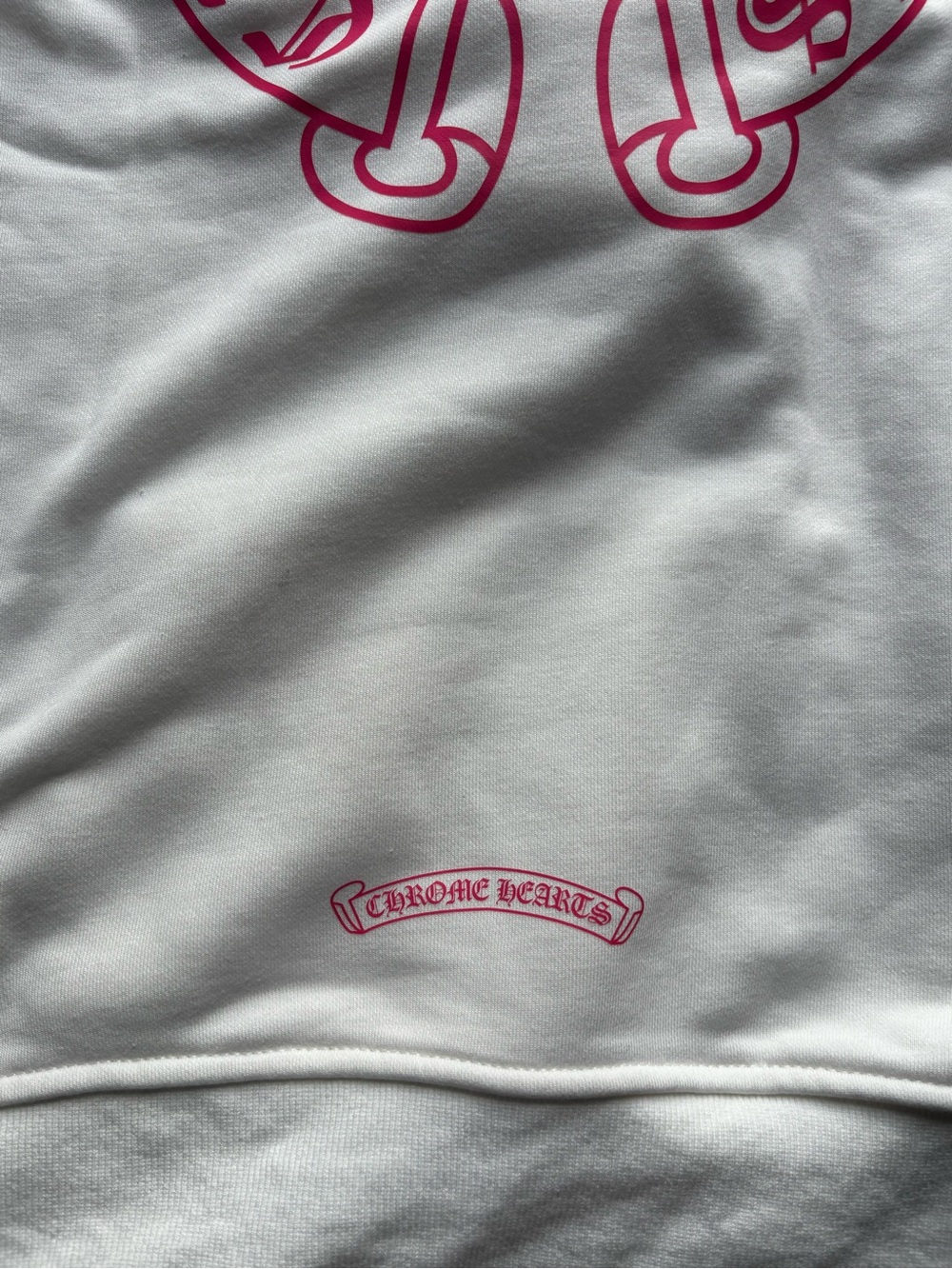 White Hoodie with Pink Sleeve Graphics -Chrome - Picture 7 of 8